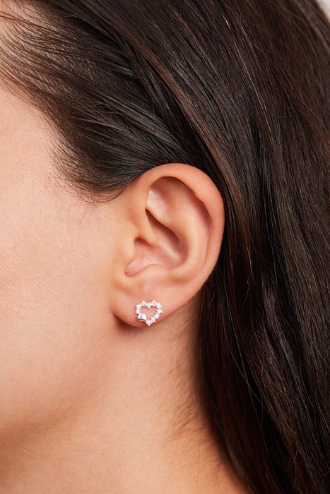 Heliophilia Silver Pendientes de Plata de Ley 925 con Circonio